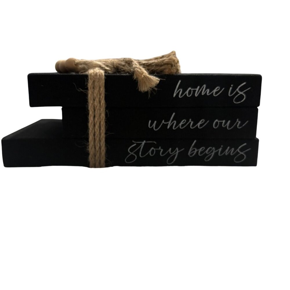 Decorative Wooden Block Stack With Rope & Beads By Wendy Bellissimo